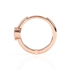Endless Love, Pink Heart CZ, Huggie Hoop Earrings - Solid 14K Rose Gold, Huggie Hoop, for Babies & Children