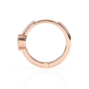 Endless Love, Pink Heart CZ, Huggie Hoop Earrings - Solid 14K Rose Gold, Huggie Hoop, for Babies & Children