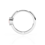 Endless Love, Pink Heart CZ, Huggie Hoop Earrings - Solid 14K White Gold, Huggie Hoop, for Babies & Children