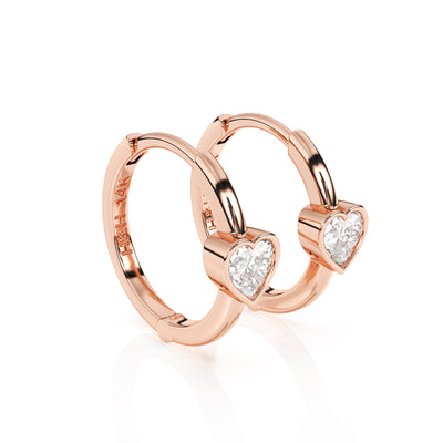 Endless Love, Clear Heart CZ Huggie Hoop Earrings1