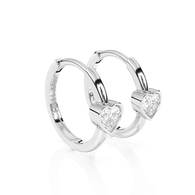 Endless Love, Clear Heart CZ Huggie Hoop Earrings1