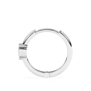 Aretes de aro con circonita cúbica transparente "Amor infinito" - Oro blanco macizo de 14 quilates, para bebés y niños