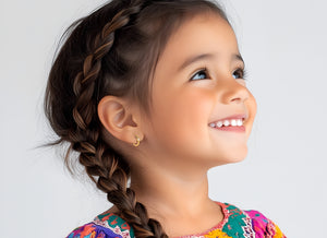 Endless Love, Clear Heart CZ Huggie Hoop Earrings - Solid 14K Gold, Huggie Hoop, for Babies & Children