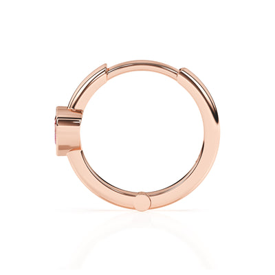 Endless Love, Pink Heart CZ, Huggie Hoop Earrings5