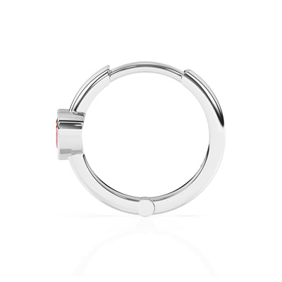 Endless Love, Pink Heart CZ, Huggie Hoop Earrings5