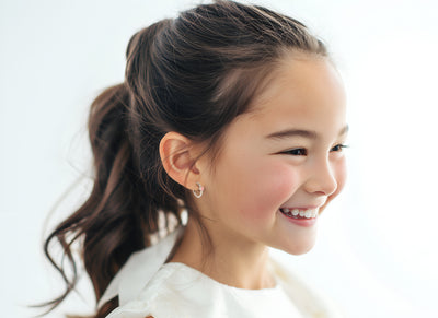 Endless Love, Pink Heart CZ, Huggie Hoop Earrings3