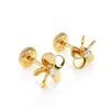 Eternal Blossom, Clear CZ Stud Earrings - Solid 14K Gold, Screw Back, for Babies & Children