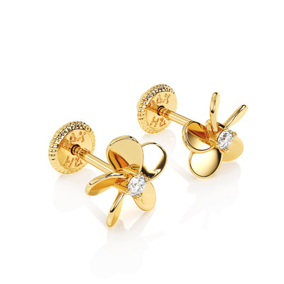 Eternal Blossom, Clear CZ Stud Earrings4