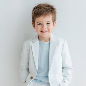 Eternal Grace – Children’s Cross Necklace - For Boys of Faith in Solid 14k Yellow Gold