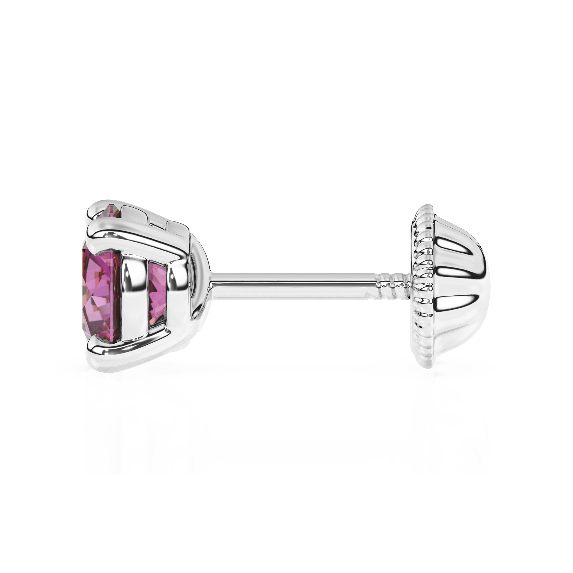 February Birthstone, 4mm Swarovski Crystal Stud Earrings - Solid 14K White Gold, Screw Back, for Babies & Children