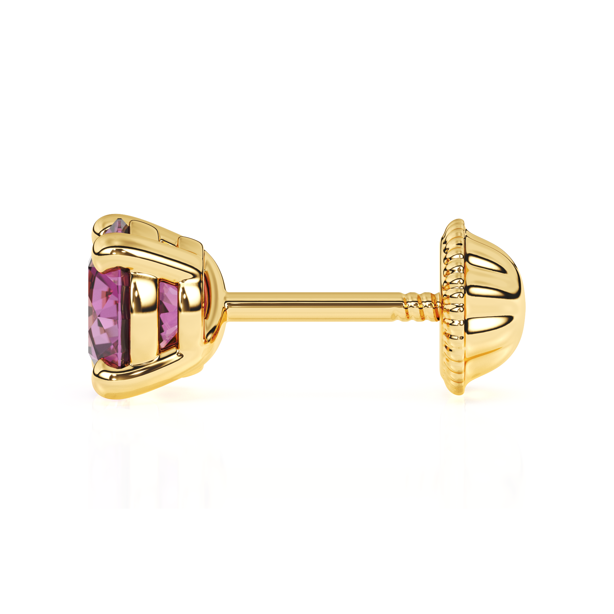 February Birthstone, 4mm Swarovski Crystal Stud Earrings - Solid 14K Gold, Screw Back, for Babies & Children