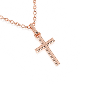 Forever Faithful Children’s Cross Necklace Rose Gold 12