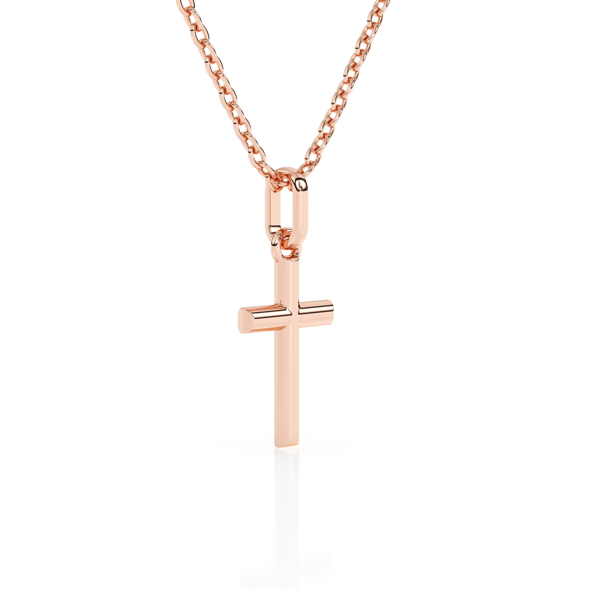 Forever Faithful Children’s Cross Necklace Rose Gold 13