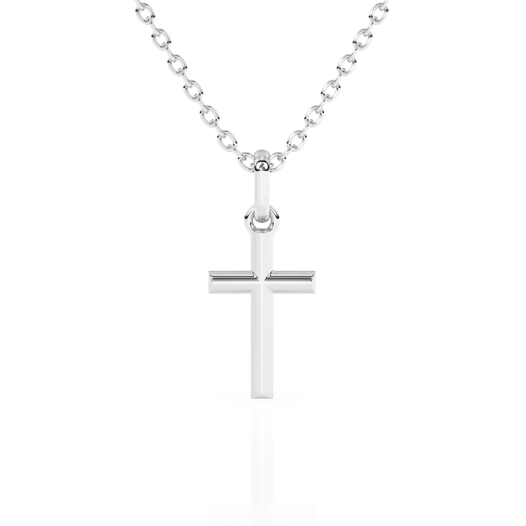Forever Faithful Children’s Cross Necklace White Gold 6