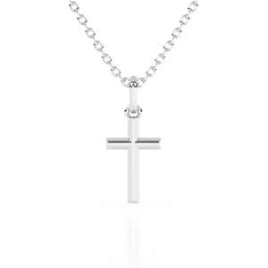 Forever Faithful Children’s Cross Necklace White Gold 6