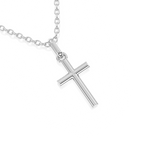 Forever Faithful Children’s Cross Necklace White Gold 7