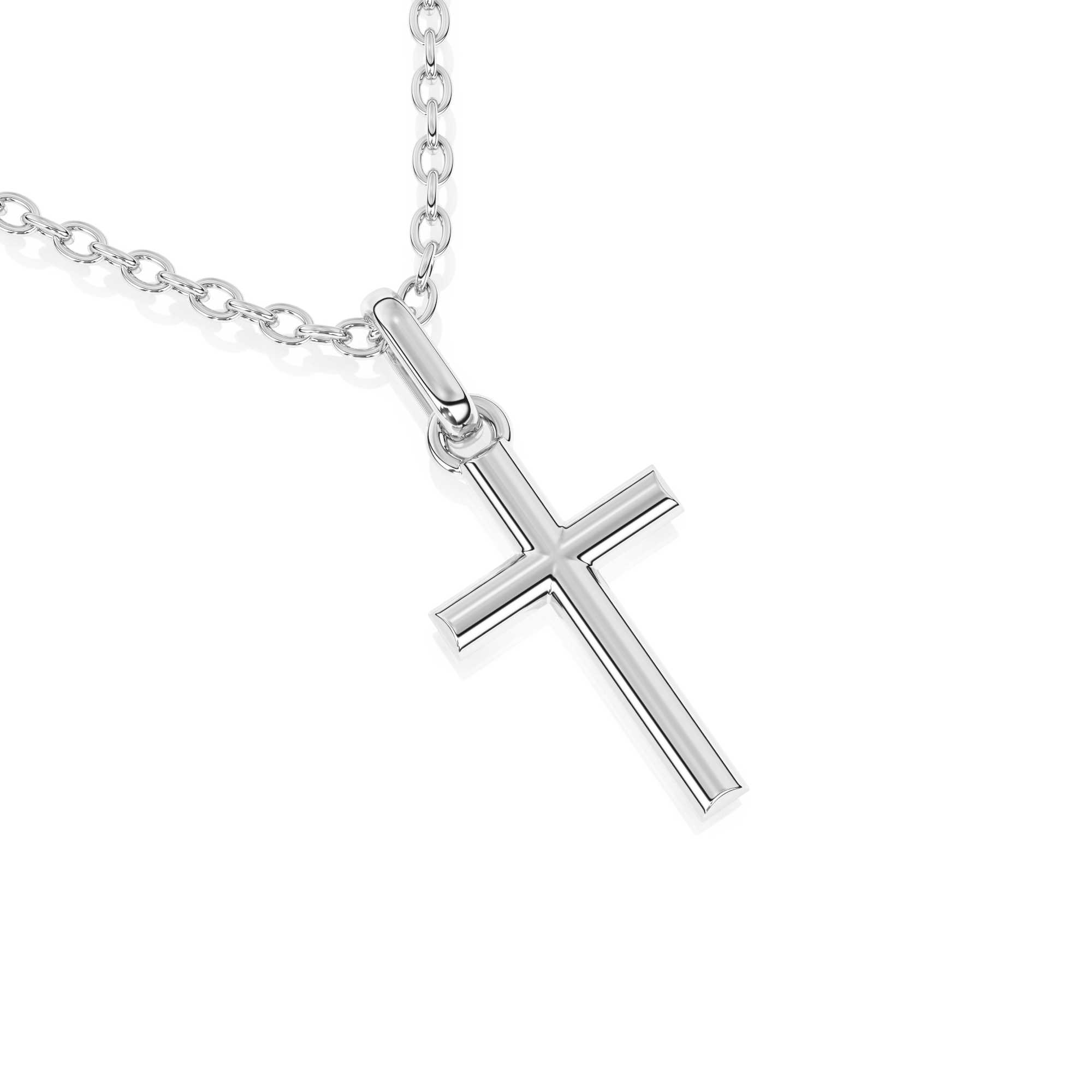 Forever Faithful Children’s Cross Necklace White Gold 7