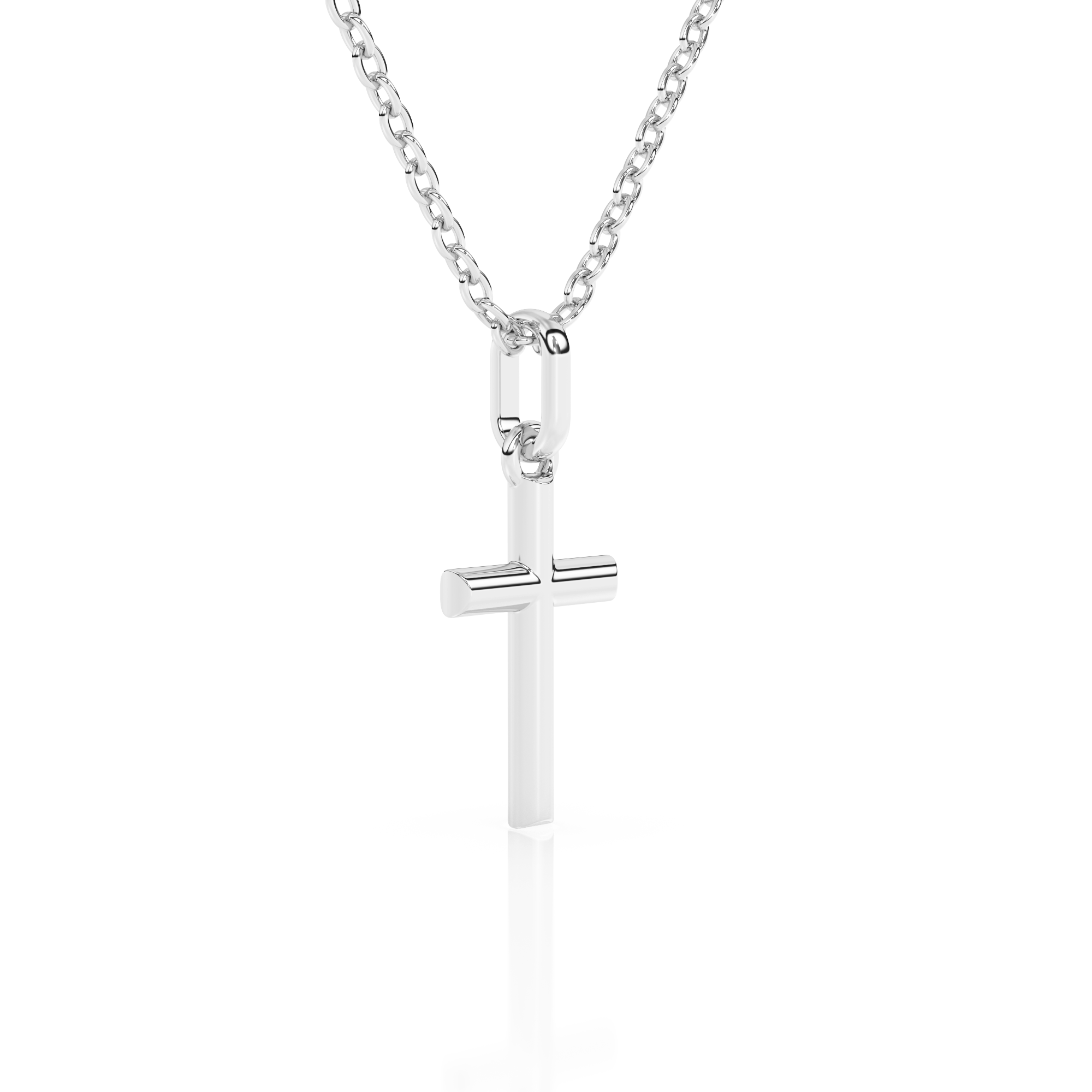 Forever Faithful Children’s Cross Necklace White Gold 8