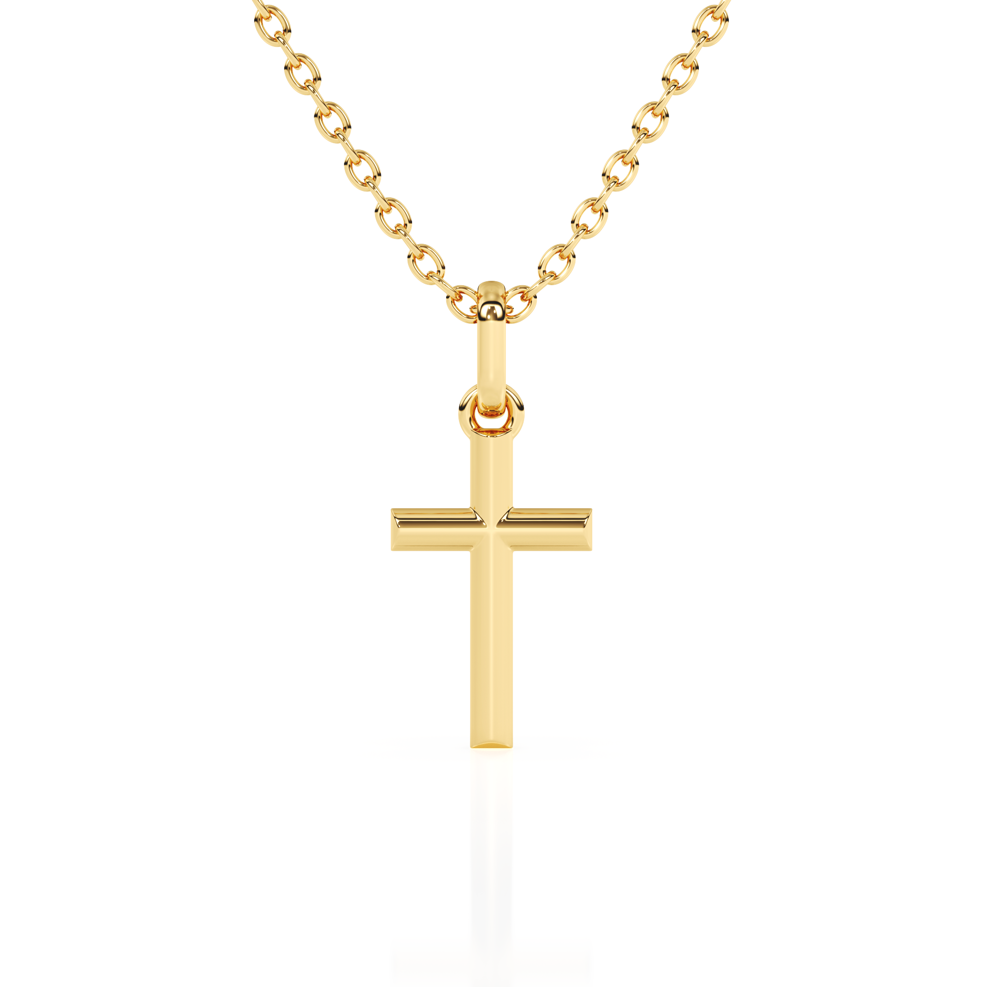 Forever Faithful Children’s Cross Necklace Yellow Gold 1