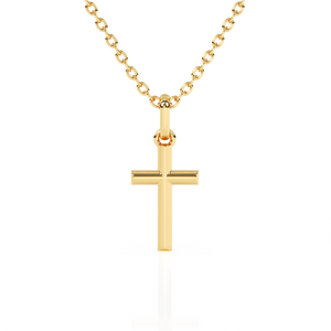 Forever Faithful Children’s Cross Necklace Yellow Gold 1