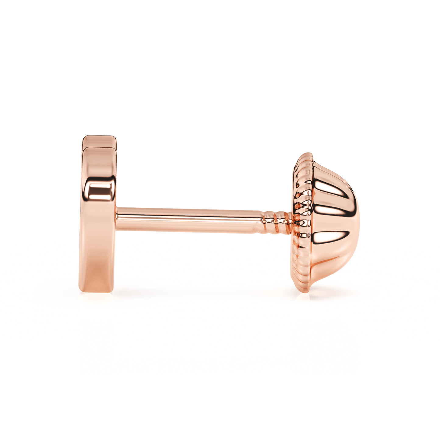 Genuine Love, Mother of Pearl Heart Stud Earrings - Solid 14K Rose Gold, Screw Back, for Babies & Children