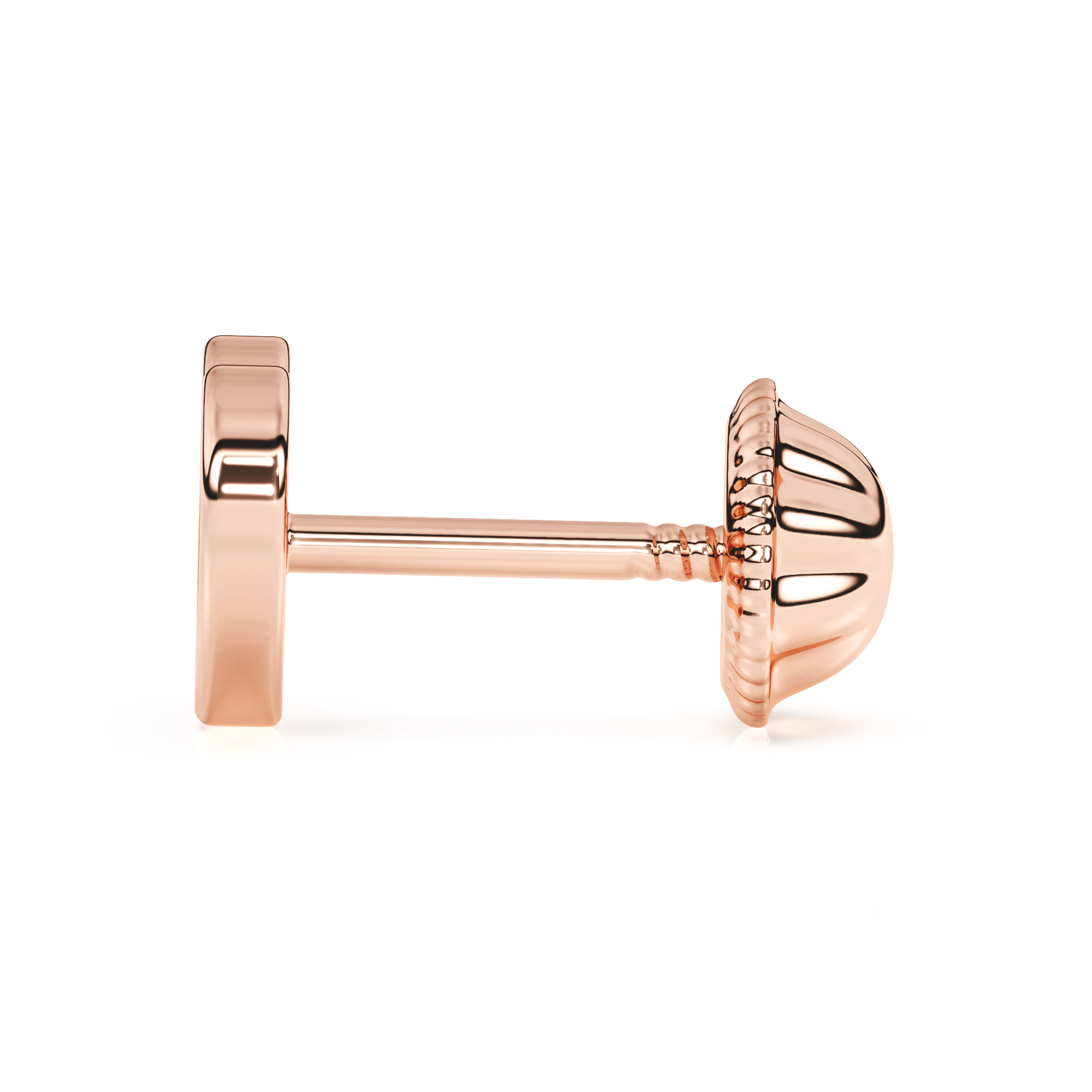 Genuine Love, Mother of Pearl Heart Stud Earrings - Solid 14K Rose Gold, Screw Back, for Babies & Children