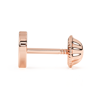 Genuine Love, Mother of Pearl Heart Stud Earrings - Solid 14K Rose Gold, Screw Back, for Babies & Children