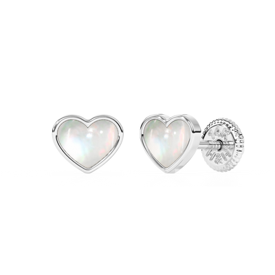 Genuine Love, Mother of Pearl Heart Stud Earrings4