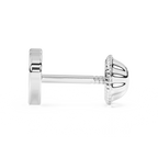 Genuine Love, Mother of Pearl Heart Stud Earrings - Solid 14K White Gold, Screw Back, for Babies & Children