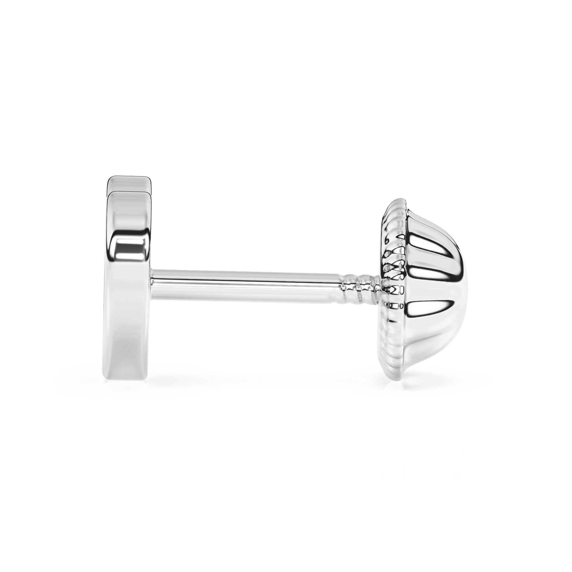 Genuine Love, Mother of Pearl Heart Stud Earrings - Solid 14K White Gold, Screw Back, for Babies & Children