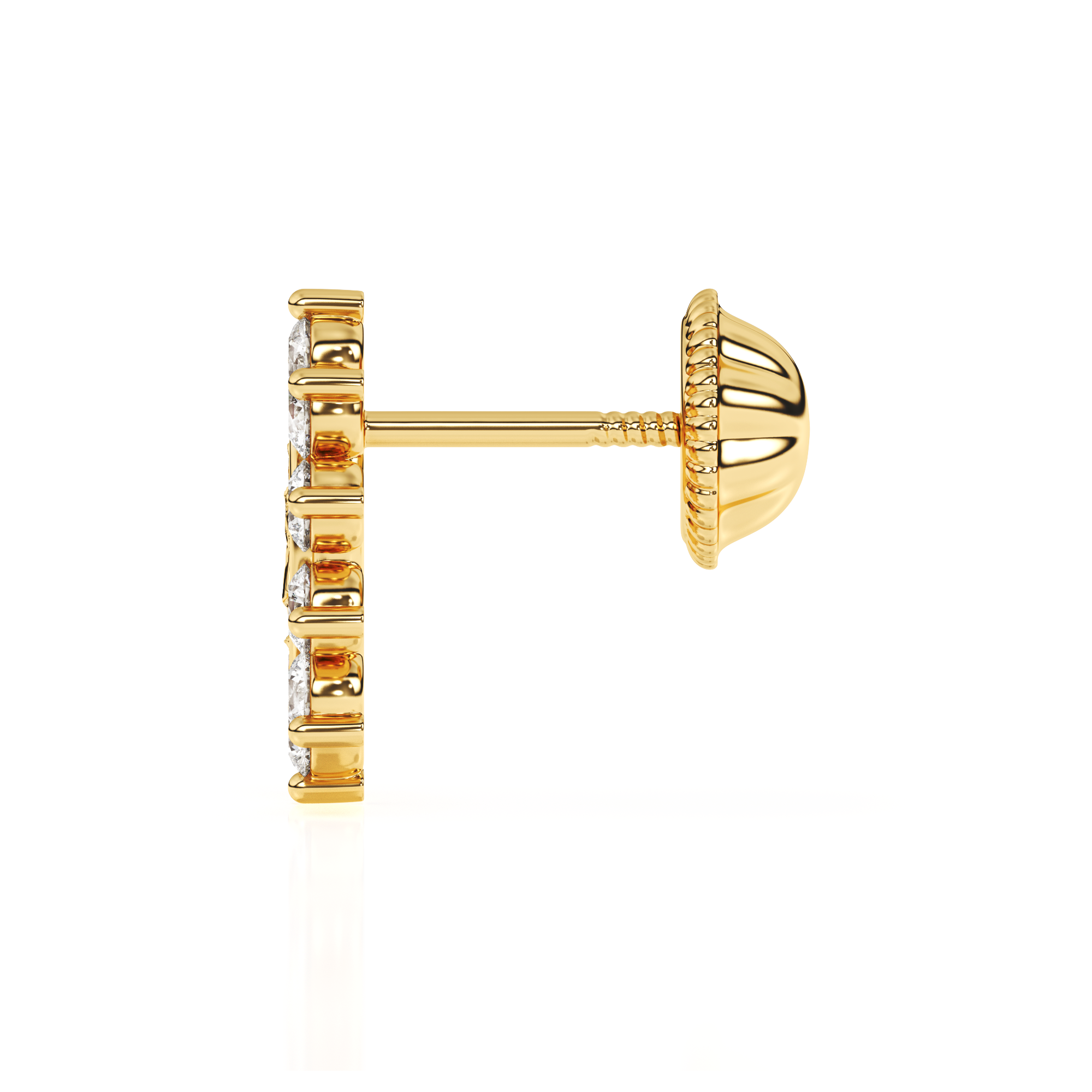 Immaculate Halo, Our Lady of Guadalupe Clear CZ Stud Earrings - Solid 14K Gold, Screw Back, for Babies & Children