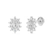 Immaculate Halo, Our Lady of Guadalupe Clear CZ Stud Earrings - Solid 14K White Gold, Screw Back, for Babies & Children
