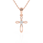 Infinity Cross Children’s Cross Necklace Rose Gold 11