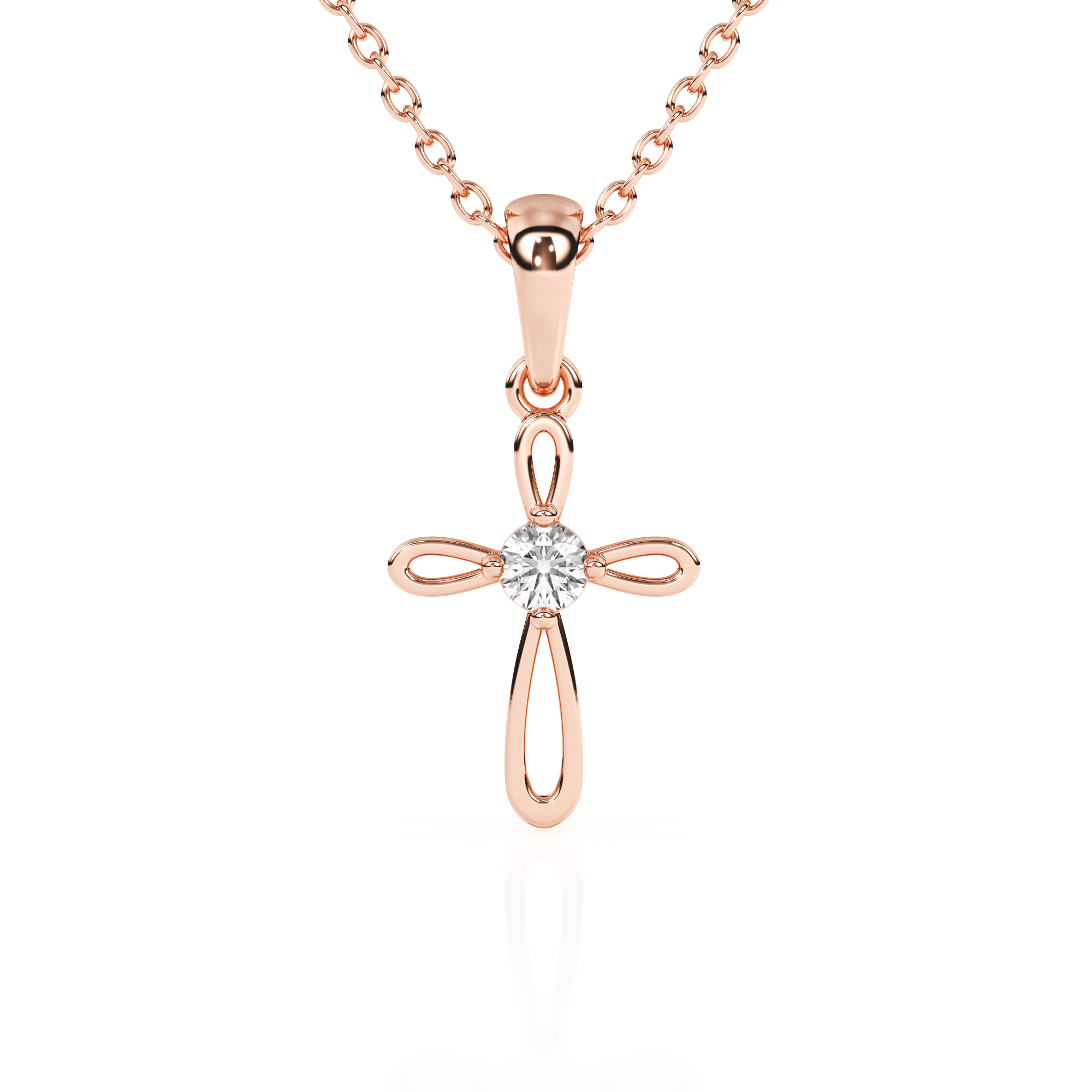 Infinity Cross Children’s Cross Necklace Rose Gold 11