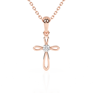 Infinity Cross Children’s Cross Necklace Rose Gold 11