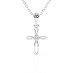 Infinity Cross Children’s Cross Necklace White Gold 6