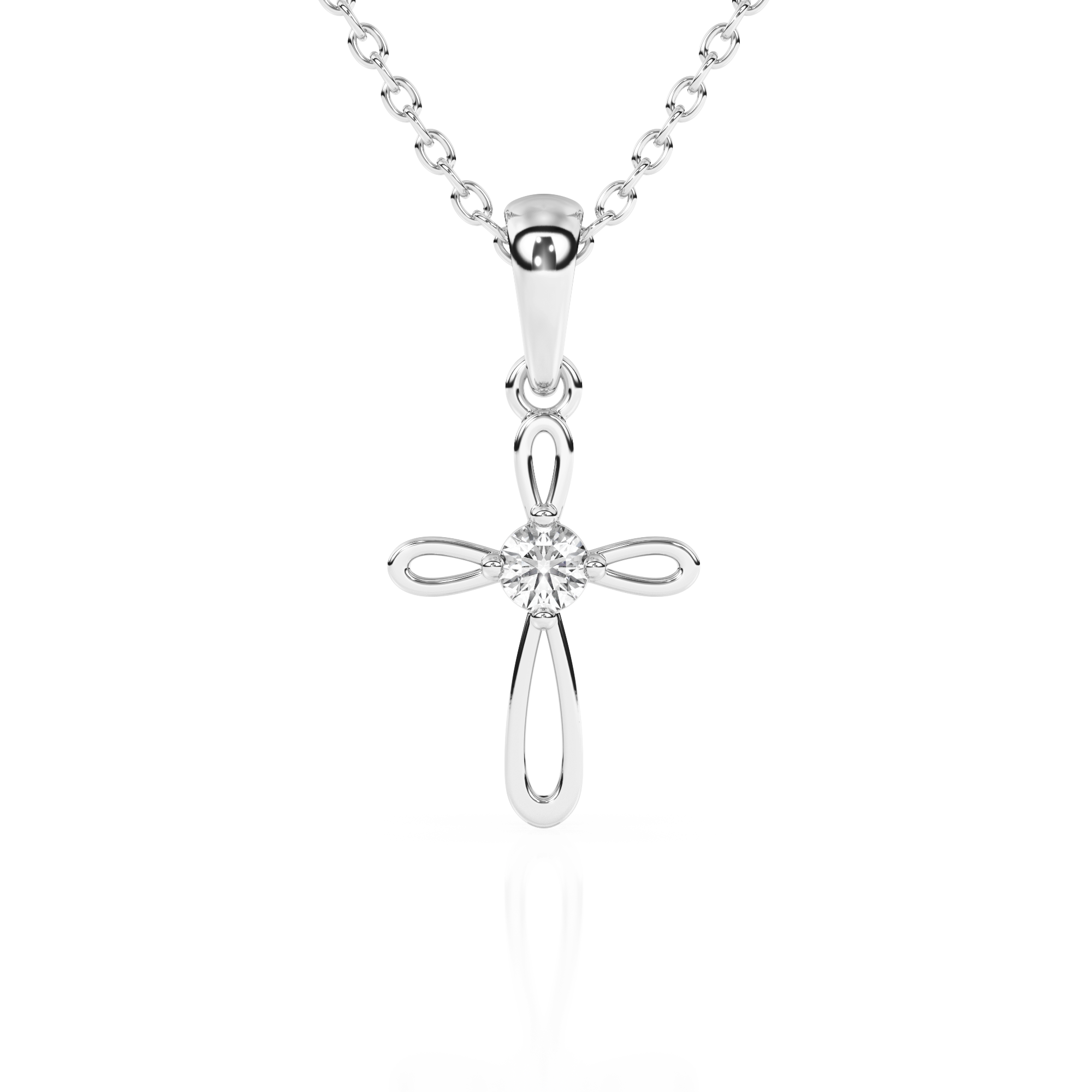 Infinity Cross Children’s Cross Necklace White Gold 6