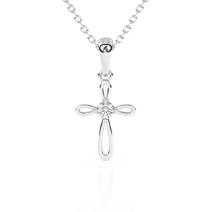 Infinity Cross Children’s Cross Necklace White Gold 6