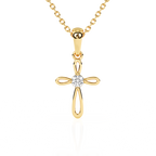 Infinity Cross Children’s Cross Necklace Yellow Gold 1