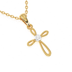 Infinity Cross Children’s Cross Necklace Yellow Gold 2