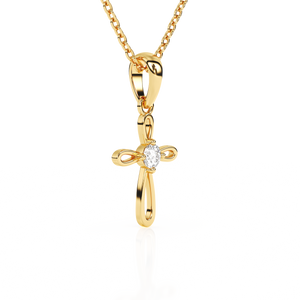 Infinity Cross Children’s Cross Necklace Yellow Gold 3