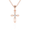 Infinity Cross – Children’s Cross Necklace - For Girls of Faith in Solid 14k Rose Gold