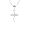 Infinity Cross – Children’s Cross Necklace - For Girls of Faith in Solid 14k White Gold