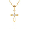 Infinity Cross – Children’s Cross Necklace - For Girls of Faith in Solid 14k Yellow Gold