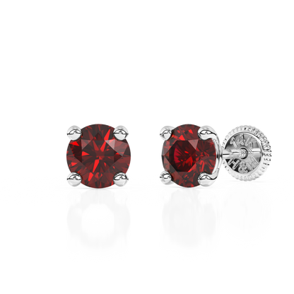 January Birthstone, 4mm Swarovski Crystal Stud Earrings - Solid 14K White Gold, Screw Back, for Babies & Children