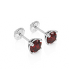 January Birthstone, 4mm Swarovski Crystal Stud Earrings - Solid 14K White Gold, Screw Back, for Babies & Children