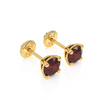 January Birthstone, 4mm Swarovski Crystal Stud Earrings - Solid 14K Gold, Screw Back, for Babies & Children
