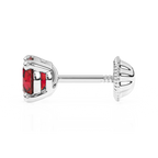 July Birthstone, 4mm Swarovski Crystal Stud Earrings - Solid 14K White Gold, Screw Back, for Babies & Children