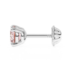 June Birthstone, 4mm Swarovski Crystal Stud Earrings - Solid 14K White Gold, Screw Back, for Babies & Children