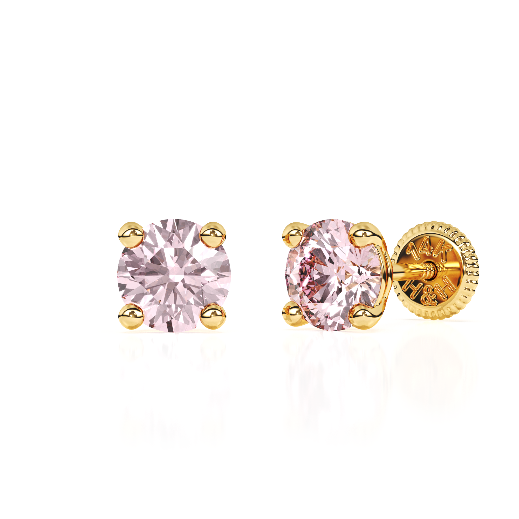 June Birthstone, 4mm Swarovski Crystal Stud Earrings - Solid 14K Gold, Screw Back, for Babies & Children